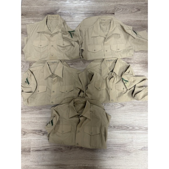 GREAT CONDITION US Marines Vietnam Era OFFICIAL Khaki Shirt Bundle Of 5 21.5 PTP